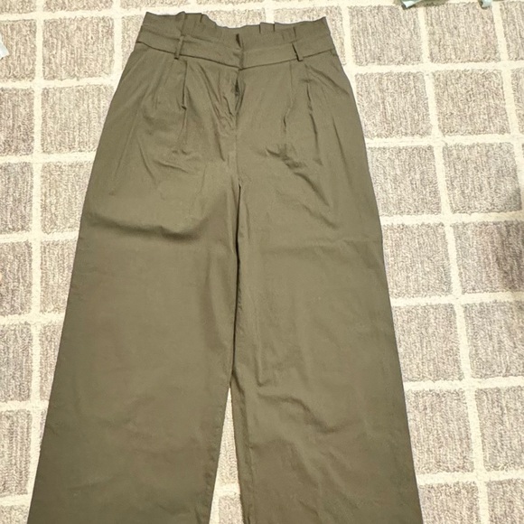 Express Wide Leg Super High Rise Paper Bag Belted Pants - Picture 3 of 4